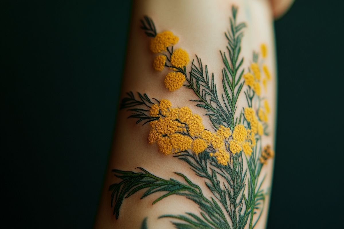 Dessiner votre propre histoire avec un tatouage mimosa