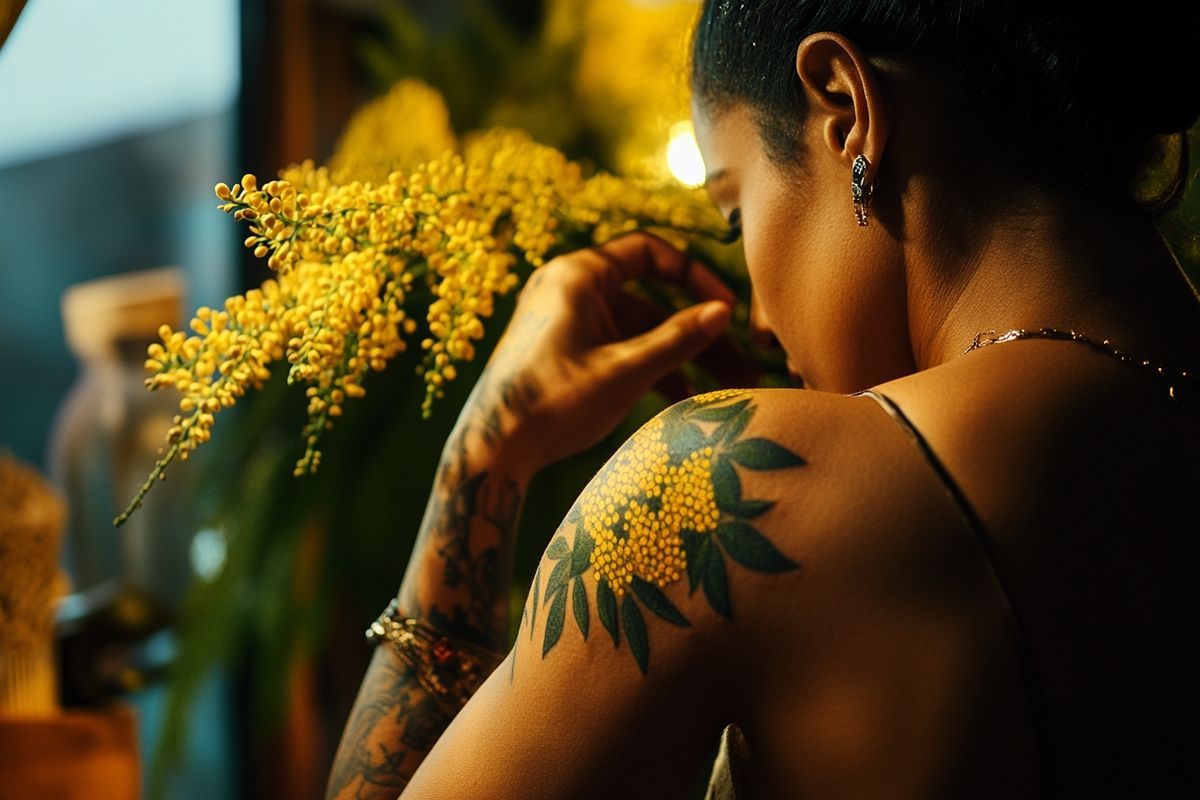 Tatouage mimosa : signification de cette fleur