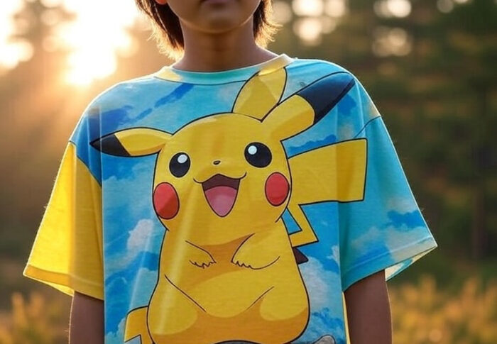 T-shirt oversize à col montant et imprimé Pokémon : mélange parfait de confort et de style