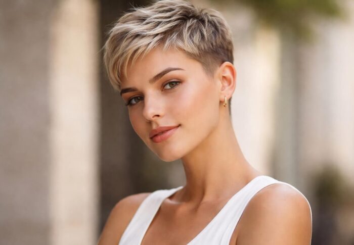 Adoptez la coupe pixie rasée pour un look frais et sans effort