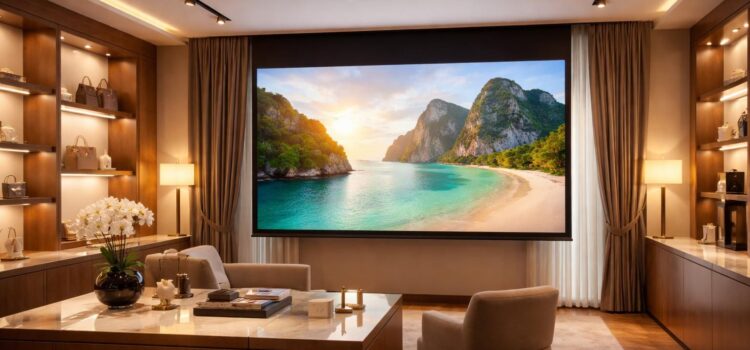 Boutique lumineuse : garder une image premium sur écran de projection, astuces