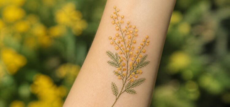 La flore tatouée : plongez dans la signification du tatouage mimosa