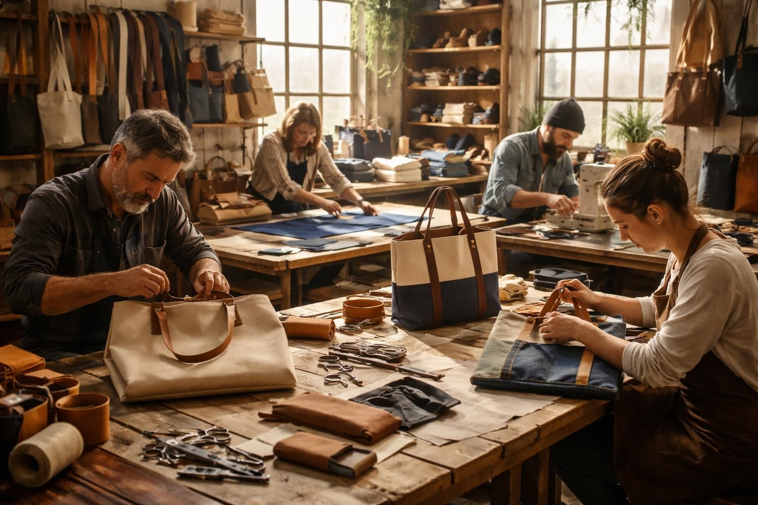 découvrez l'excellence de l'artisanat avec notre atelier de couture spécialisé dans les sacs cabas sur mesure, adaptés à tous vos besoins et styles.