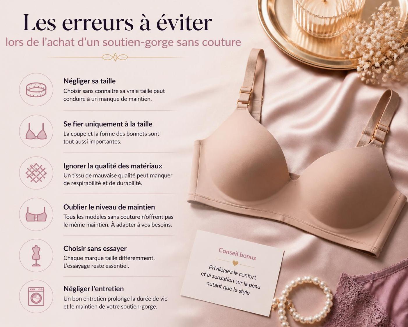 découvrez les erreurs courantes à éviter lors de l'achat d'un soutien-gorge sans couture pour petit tour de dos afin d'assurer un confort optimal et un maintien parfait.