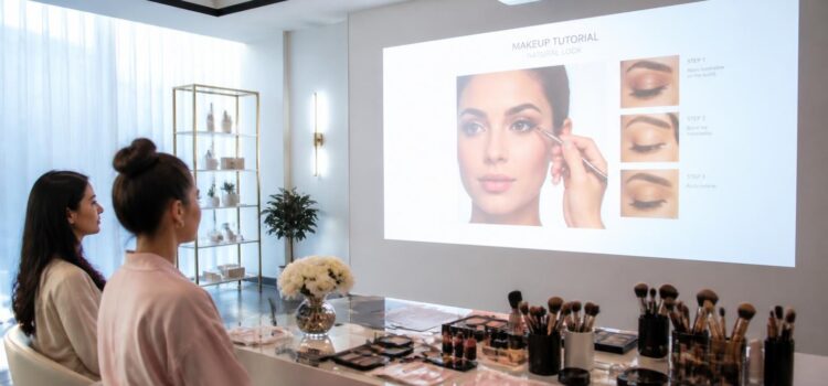 Animations beauté : tutos grand format avec vidéoprojecteur Epson
